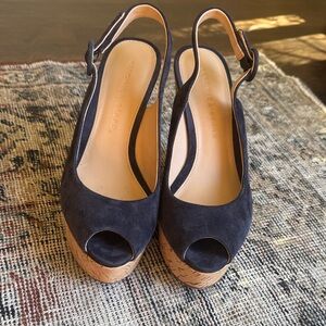 EUC VERONICA BEARD CORK SUEDE WEDGES